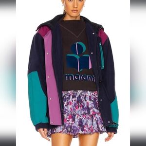 Isabel Marant Vintage Looking Fleece Outdoor Jacket Cinched Waist Size FR 40